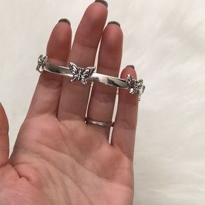 Silver butterfly bangle